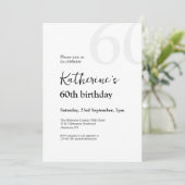 黒エレガント白シンプル60th誕生日パーティー 招待状 (スタンド正面)