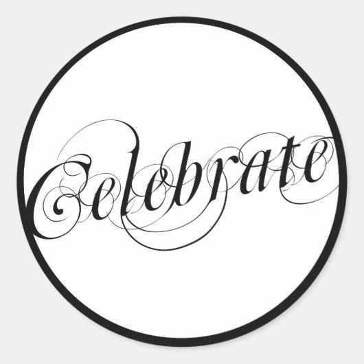 黒エレガント白ステッ祝ク ラウンドシール (正面)