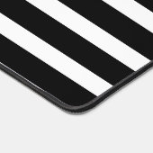 黒エレガント白ストライプパーソナライズされた デスクマット (コーナー)