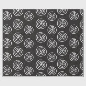 黒エレガント白スパイラルラッピング紙 ラッピングペーパー (フラット)