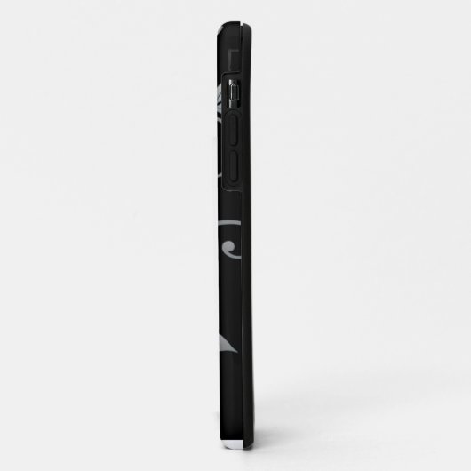 黒エレガント白スワールiPhoneケース Case-Mate iPhoneケース (裏面/左)