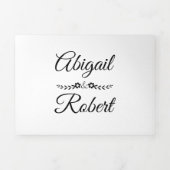 黒エレガント白タイポグラフィフォト結婚ズ 三つ折り招待状 (カバー)