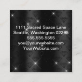 黒エレガント白ダイヤモンドスクエアビジネス スクエア名刺 (裏面)