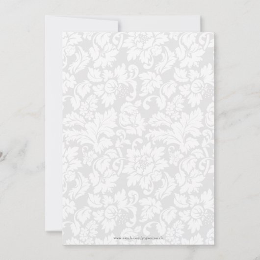 黒エレガント白ダマスク結婚ズ 招待状 (裏面)