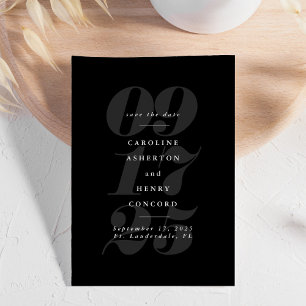 黒エレガント白トレンディーはっきりした保存日 セーブザデート