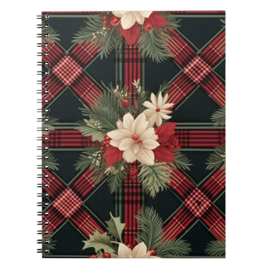 黒エレガント白バッファロー格子柄ノートボ ノートブック (正面)