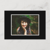 黒エレガント白バルミツワー写真RSVPカード エンクロージャーカード (裏面)