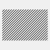 黒エレガント白パタストライプのーン ラッピングペーパーシート (正面2)