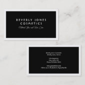 黒エレガント白ビジネス縁どカード 割引カード (正面/裏面)