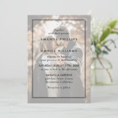 黒エレガント白フォトオーバーレイ結婚ズ 招待状 (スタンド正面)