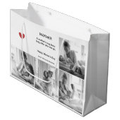 黒エレガント白フォトコラージュ母の日 – ラージペーパーバッグ (正面アングル)