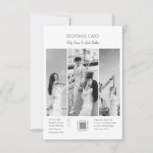 黒エレガント白フォトコラージュ結婚ズ 出欠カード (正面)