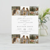 黒エレガント白フォトズ結婚ーズ 招待状 (スタンド正面)