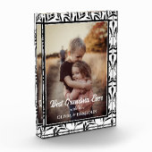 黒エレガント白フローラお最高のばあばあちゃん フォトブロック (左)