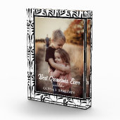 黒エレガント白フローラお最高のばあばあちゃん フォトブロック (右)