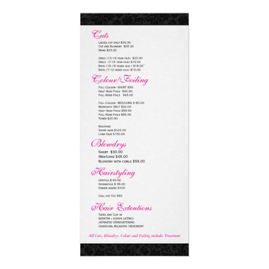 黒エレガント白フローラダマガーリースク ラックカード (裏面)