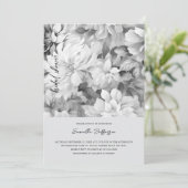 黒エレガント白フローラブライダルシャワー 招待状 (スタンド正面)