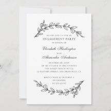 黒エレガント白フローラ婚約パーティ