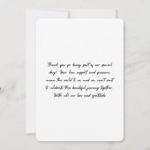 黒エレガント白フローラ結婚式招待状 招待状 (裏面)