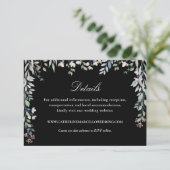黒エレガント白フローラ結婚詳細 エンクロージャーカード (スタンド正面)