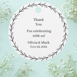 黒エレガント白フローラ結婚 フェイバータグ