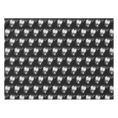 黒エレガント白フローラ結婚/大事な行事 テーブルクロス (正面(横))