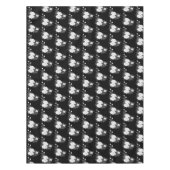 黒エレガント白フローラ結婚/大事な行事 テーブルクロス (正面)