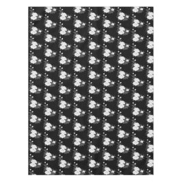 黒エレガント白フローラ結婚/大事な行事 テーブルクロス