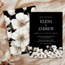 黒エレガント白フローラ結婚