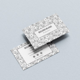 黒エレガント白フローラ、モダントレンディー 名刺