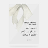 黒エレガント白ボウブライダルシャワー アクリルサイン (正面)