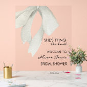 黒エレガント白ボウブライダルシャワー アクリルサイン (ウェディング)