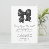 黒エレガント白ボウブライダルシャワー 招待状 (スタンド正面)