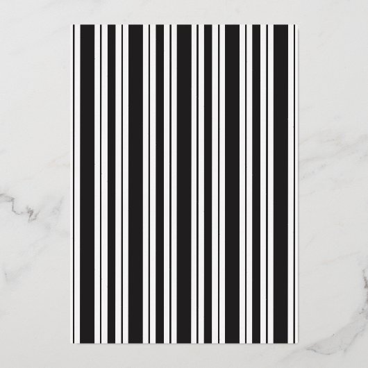 黒エレガント白ボタニカルフォイル招待状 箔招待状 (裏面)