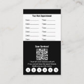 黒エレガント白ポートレート形式のロイヤリティと 予約カード (裏面)