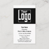 黒エレガント白ポートレート形式のロイヤリティと 予約カード (正面)