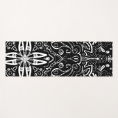 黒エレガント白マンダラデザイン投げピロ ヨガマット (正面(横))