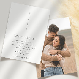 黒エレガント白ミニマルシンプル写真結婚s 招待状