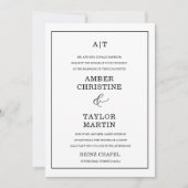 黒エレガント白ミニマルモダンリストシック 招待状 (正面)