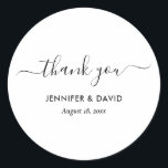黒エレガント白モダンお願いステッカー ラウンドシール<br><div class="desc">エレガントカスタム結婚モダンフォントを使った黒と白ののステッ感謝していカー。一致する項目が使用可能。</div>