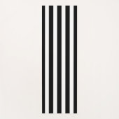 黒エレガント白ヨガストライプのマットデザイン ヨガマット (正面)