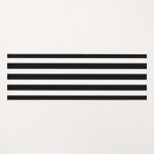 黒エレガント白ヨガストライプのマットデザイン ヨガマット (正面(横))