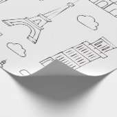 黒エレガント白ラッピング紙 ラッピングペーパー (角)