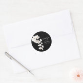 黒エレガント白ラン結婚ズ ラウンドシール (封筒)