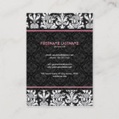 黒エレガント白ルックヴィンテージフローラマスク 名刺 (裏面)