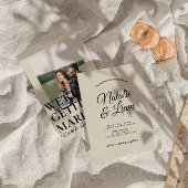 黒エレガント白レトロモダン結婚ズ 招待状