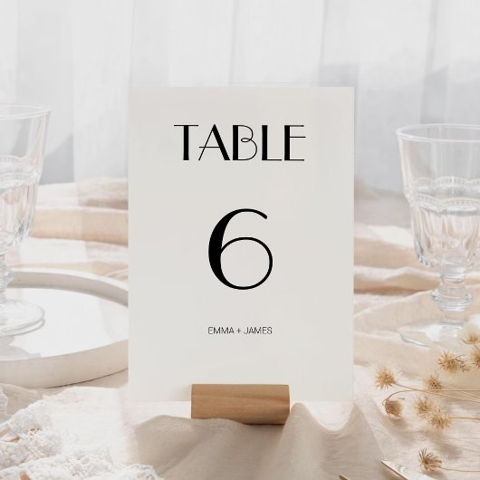 黒エレガント白レトロ結婚のテーブル番号 テーブルナンバー