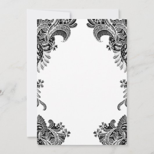 黒エレガント白レース結婚ズ セーブザデート (裏面)