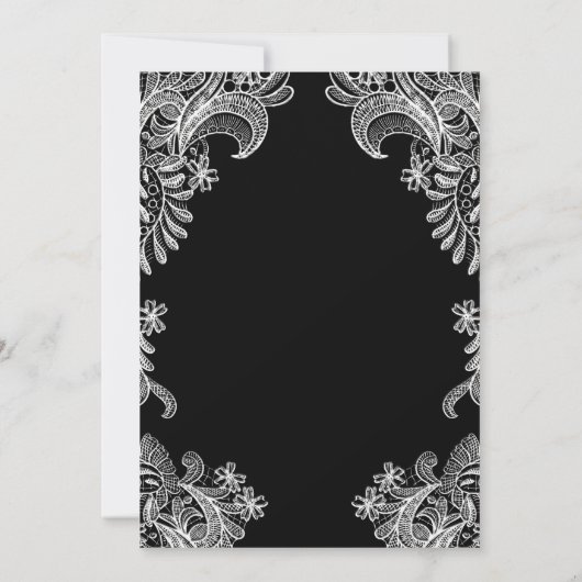 黒エレガント白レース結婚ズ セーブザデート (裏面)