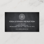 黒エレガント白ロータスフラワーロゴヨガ 名刺 (裏面)